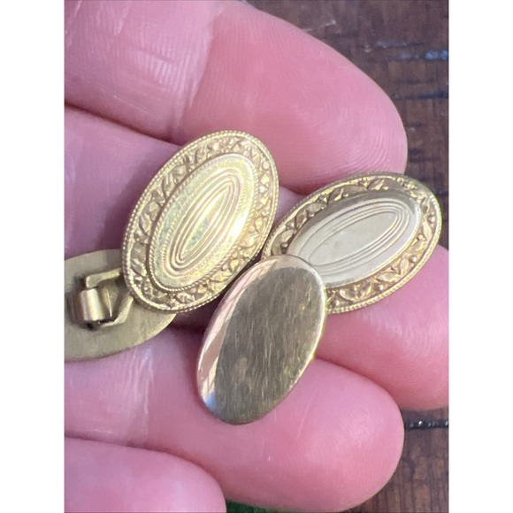 Antique Oval Cufflinks Design Signed CLP Co and Box - Picture 4 of 9